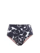 Matchesfashion.com Cala De La Cruz - Elisa Floral-print High-rise Bikini Briefs - Womens - Black White