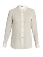 Saint Laurent Point-collar Silk Crepe De Chine Shirt