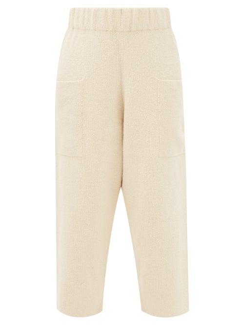 Lauren Manoogian - Ribbed Pima-cotton-blend Cargo Track Pants - Womens - Light Beige