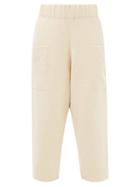 Lauren Manoogian - Ribbed Pima-cotton-blend Cargo Track Pants - Womens - Light Beige