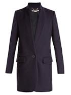 Matchesfashion.com Stella Mccartney - Bryce Single Breasted Wool Blend Coat - Womens - Navy