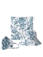 Matchesfashion.com Erdem - Floral-print Bucket Hat And Face Covering - Womens - Blue White