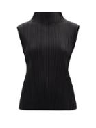 Matchesfashion.com Pleats Please Issey Miyake - Mock-neck Sleeveless Technical-pleated Top - Womens - Black