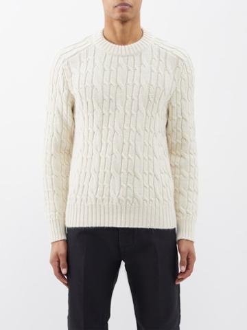 Tom Ford - Cable-knit Baby Alpaca Sweater - Mens - Cream