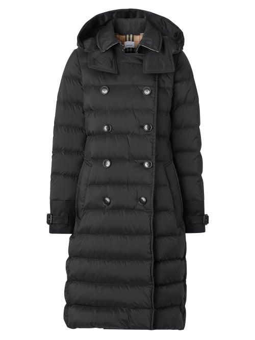 Burberry - Arniston Hooded Quilted-shell Coat - Womens - Black