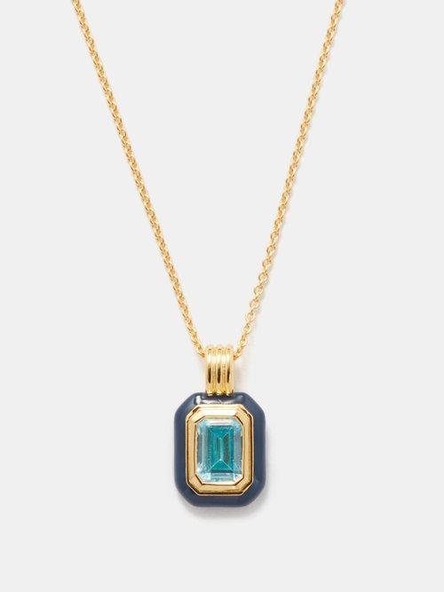 Missoma - Enamel & 18kt Recycled Gold-vermeil Necklace - Womens - Blue Multi