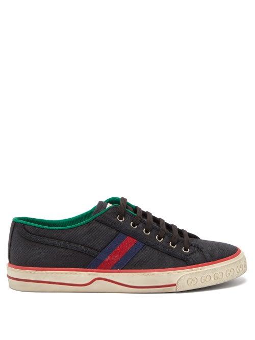 Matchesfashion.com Gucci - Tennis 1977 Canvas Trainers - Mens - Black Multi