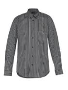 Matchesfashion.com Balenciaga - Striped Logo Print Shirt - Mens - Black White