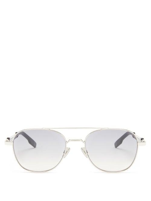 Matchesfashion.com Dior Homme Sunglasses - Diorstreet2 Aviator Metal Sunglasses - Mens - Silver