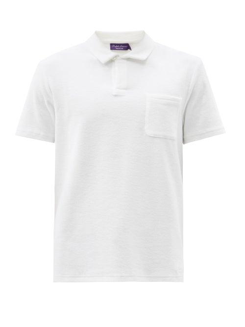 Matchesfashion.com Ralph Lauren Purple Label - Riviera Terry-cotton Polo Shirt - Mens - White
