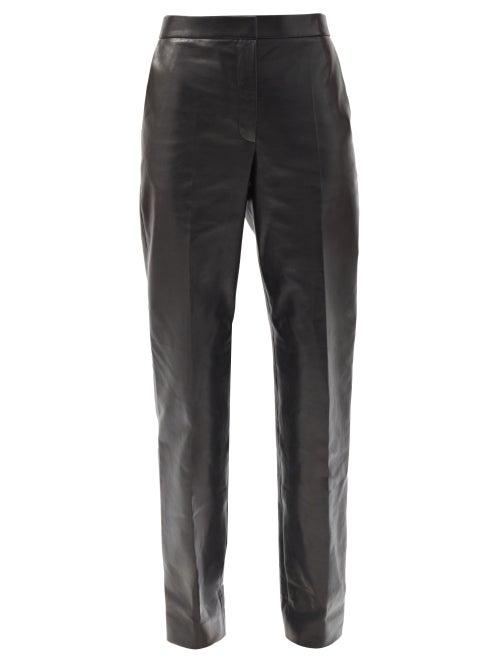 The Row - Becker High-rise Leather Trousers - Womens - Black