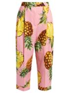 Dolce & Gabbana High-rise Pineapple-print Cotton Trousers