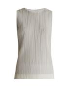 Pleats Please Issey Miyake Flutter Tulle-overlay Pleated Top