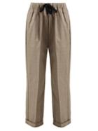 Matchesfashion.com Chimala - Checked Cotton Drawstring Waist Trousers - Womens - Brown