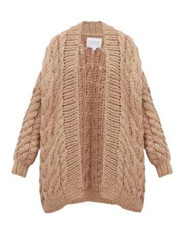 Matchesfashion.com I Love Mr Mittens - Chunky Cable Knit Wool Cardigan - Womens - Beige