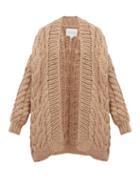Matchesfashion.com I Love Mr Mittens - Chunky Cable Knit Wool Cardigan - Womens - Beige
