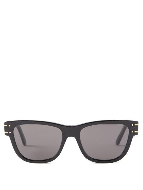 Dior - Signature Rectangle Acetate Sunglasses - Womens - Black