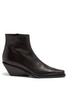 Ann Demeulemeester Square-toe Leather Ankle Boots