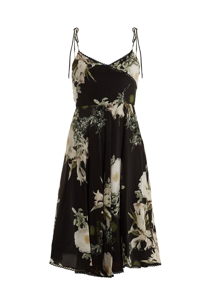 Athena Procopiou In The Still Of The Night Floral-print Silk Dress