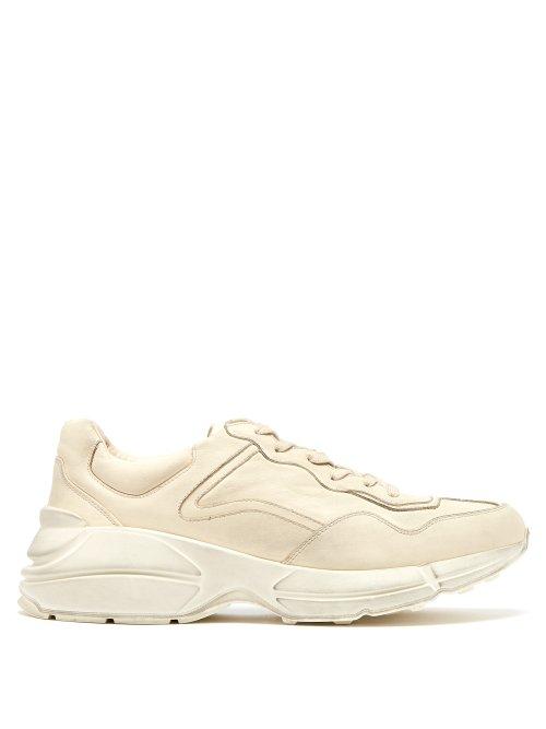 Matchesfashion.com Gucci - Rhyton Distressed Trainers - Mens - White