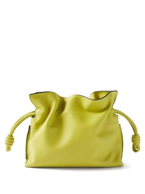 Loewe - Flamenco Mini Leather Clutch Bag - Womens - Yellow