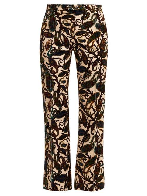 Matchesfashion.com Chlo - Paisley Print Velvet Trousers - Womens - White Multi