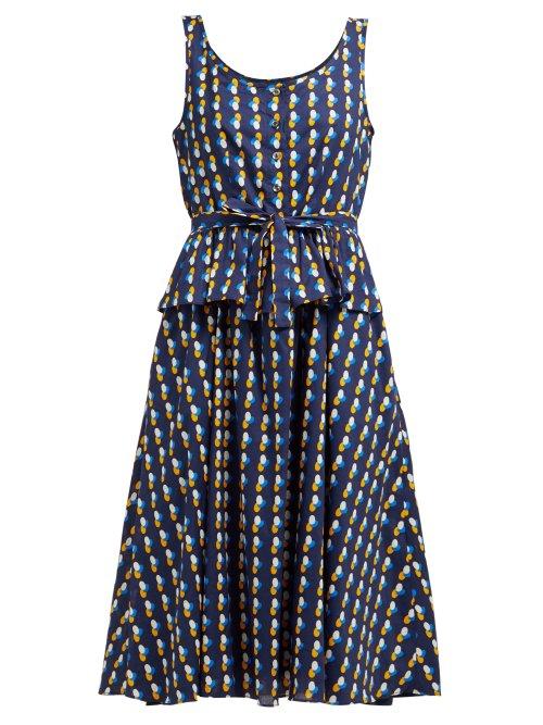 Matchesfashion.com A.p.c. - Murano Print Cotton Dress - Womens - Navy Multi