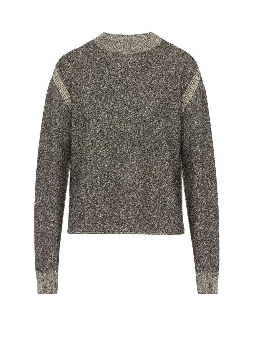 Matchesfashion.com Jil Sander - Crew Neck Cotton Blend Boucl Sweater - Mens - Black