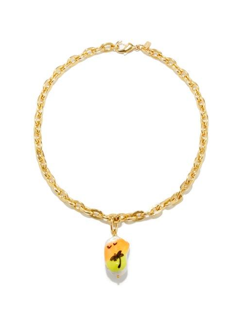 Ladies Jewellery Joolz By Martha Calvo - Sunset Drive Pearl & 14kt Gold-plated Choker - Womens - Gold Multi