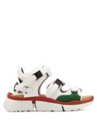 Matchesfashion.com Chlo - Sonnie Raised Sole Mesh And Suede Sandals - Womens - Green White