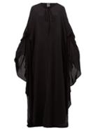 Matchesfashion.com Ann Demeulemeester - Ewing Cape Sleeve Poplin Maxi Dress - Womens - Black