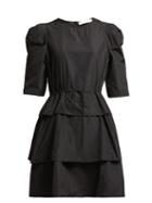 Matchesfashion.com See By Chlo - Tiered Tie Waist Mini Dress - Womens - Black
