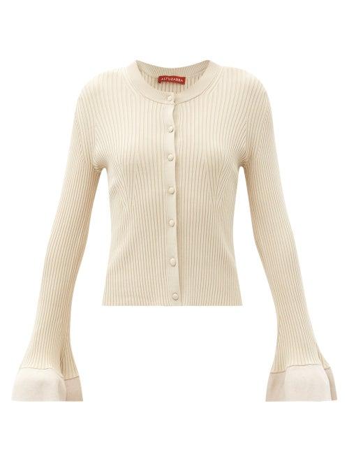 Matchesfashion.com Altuzarra - Ayanna Fluted-cuff Cardigan - Womens - Beige