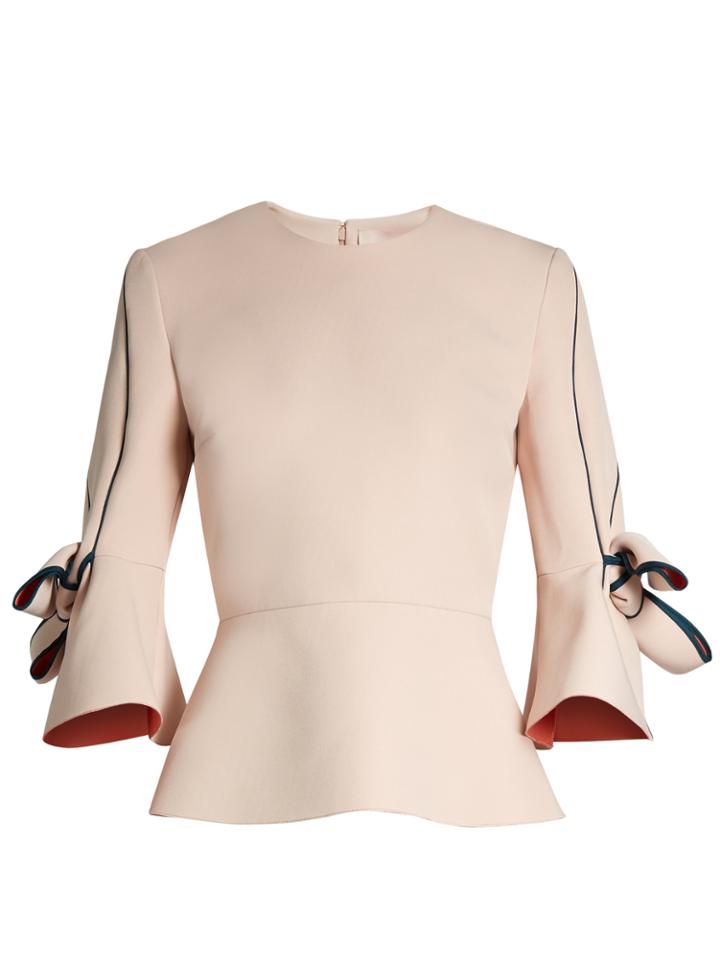 Roksanda Kemi Peplum-hem Bonded-crepe Top