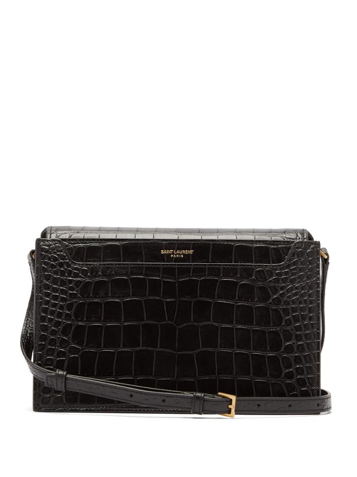 Saint Laurent Catherine Crocodile-effect Leather Bag