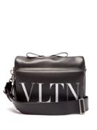 Matchesfashion.com Valentino - Vltn Logo Print Leather Shoulder Bag - Mens - Black