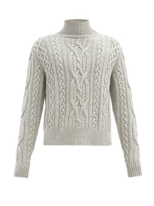 Matchesfashion.com Paul Smith - Roll-neck Cable-knit Wool Sweater - Mens - Grey