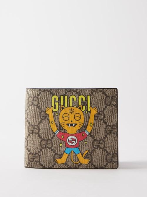 Gucci - Monster-print Supreme Canvas Bi-fold Wallet - Mens - Beige Multi