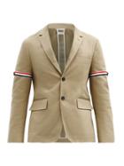 Matchesfashion.com Thom Browne - Tricolour-stripe Single-breasted Cotton Blazer - Mens - Beige