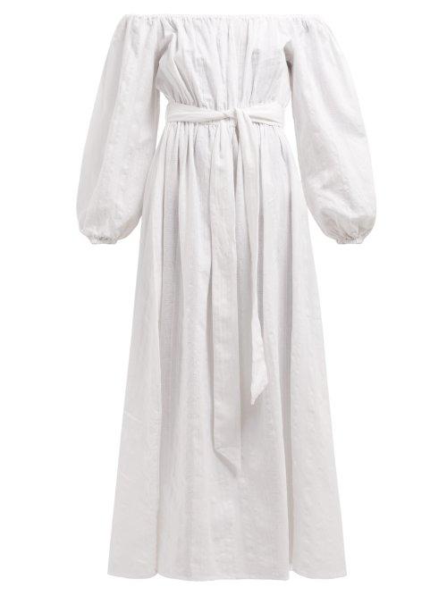 Matchesfashion.com Mara Hoffman - Malika Off The Shoulder Cotton Dress - Womens - White
