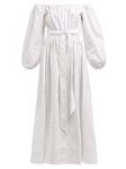 Matchesfashion.com Mara Hoffman - Malika Off The Shoulder Cotton Dress - Womens - White