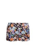 Matchesfashion.com Prada - Abstract Floral Print Swim Shorts - Mens - Black Orange