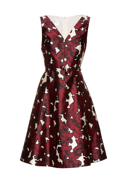 Oscar De La Renta Floral-print Silk-twill Dress