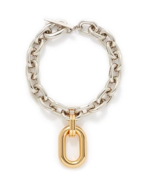 Paco Rabanne - Xl Link Chain Necklace - Womens - Silver Gold