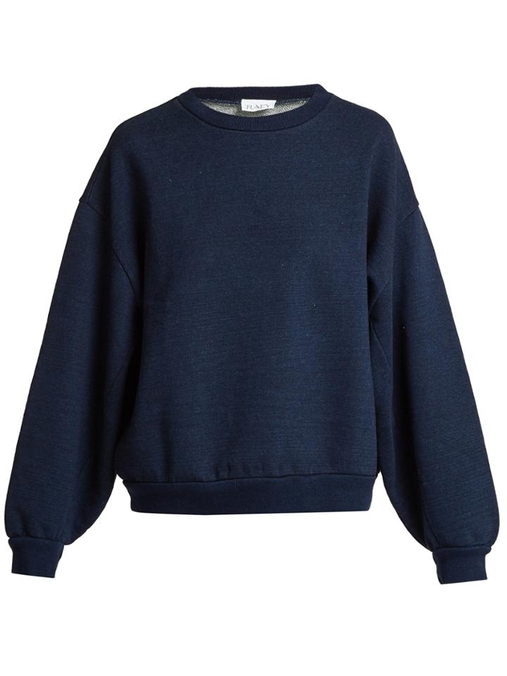Raey Balloon-sleeved Denim-jersey Sweatshirt