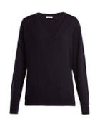 Matchesfashion.com Tomas Maier - V Neck Fine Knit Cashmere Sweater - Womens - Navy
