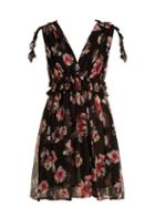 Matchesfashion.com Msgm - Silk Chiffon Floral Mini Dress - Womens - Black Multi