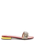 Toga Tri-colour Python-effect Leather Slides