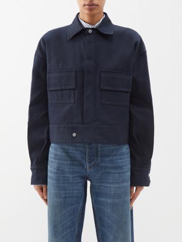 Sa Su Phi - Lorenza Cotton-gabardine Cropped Jacket - Womens - Navy