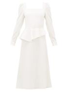 Matchesfashion.com Johanna Ortiz - Catalyst Square Neck Crinkled Crepe Dress - Womens - Cream